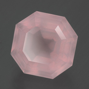 8.83 ct Pink Rose Quartz Stone, Natural Rose Quartz in Asscher Cut Shape for Sale
