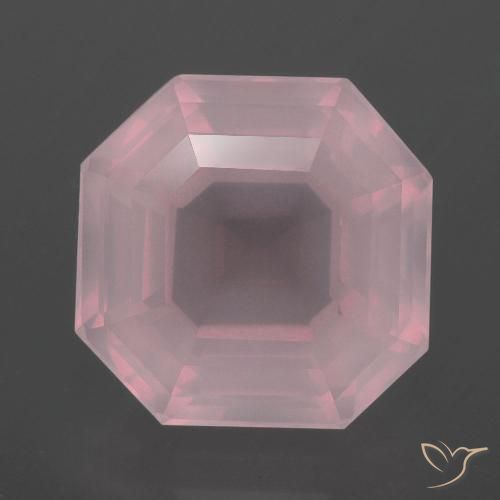 8.70ct Natural Medium Pink Rose Quartz, Emerald Cut, Transparent