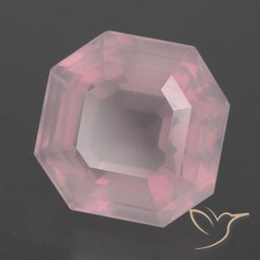 8.70 ct Pink Rose Quartz Stone, Natural Rose Quartz in Asscher Cut Shape for Sale