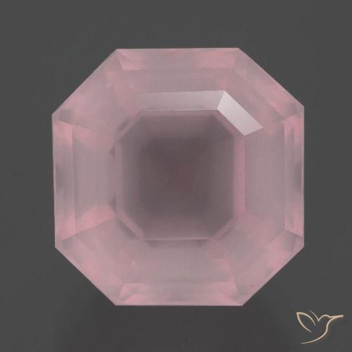 9.53ct Natural Rose Pink Rose Quartz, Emerald Cut, Transparent