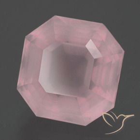 9.53 ct Pink Rose Quartz Stone, Natural Rose Quartz in Asscher Cut Shape for Sale