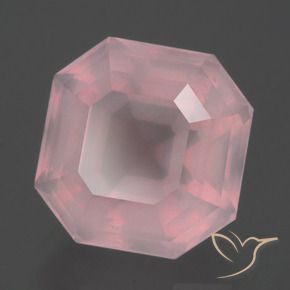 9.06 ct Pink Rose Quartz Stone, Natural Rose Quartz in Asscher Cut Shape for Sale