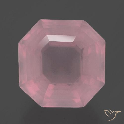 10.69 ct Asscher Cut Rose Quartz, 13.4 x 13.3 mm From South Africa, Photo A