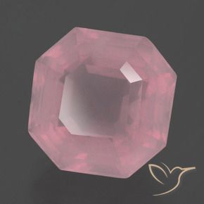 10.69 ct Pink Rose Quartz Stone, Natural Rose Quartz in Asscher Cut Shape for Sale