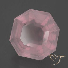 11.18 ct Pink Rose Quartz Stone, Natural Rose Quartz in Asscher Cut Shape for Sale