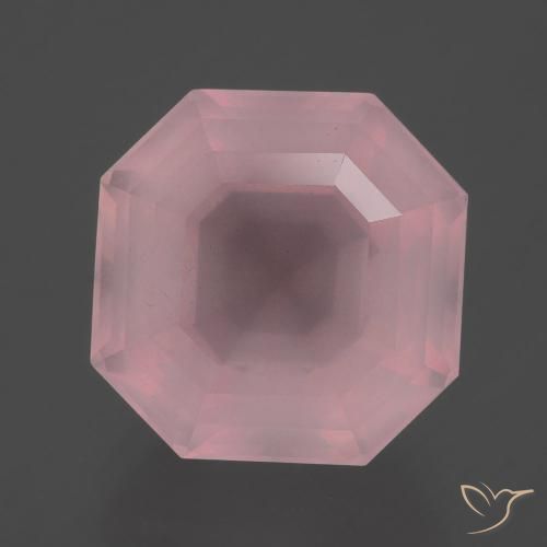 11.43 ct Asscher Cut Rose Quartz, 13.6 x 13.5 mm From South Africa, Photo A