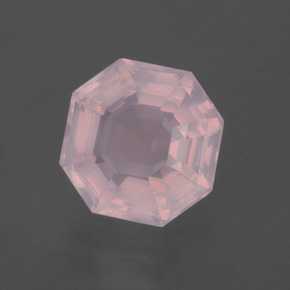 3.47 ct Pink Rose Quartz Stone, Natural Rose Quartz in Asscher Cut Shape for Sale