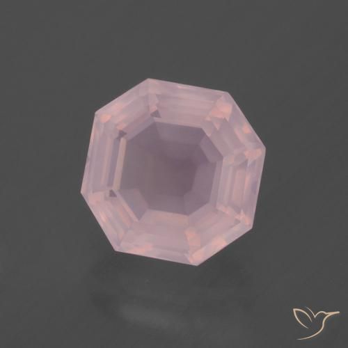 3.56 ct Pink Rose Quartz Stone, Natural Rose Quartz in Asscher Cut Shape for Sale