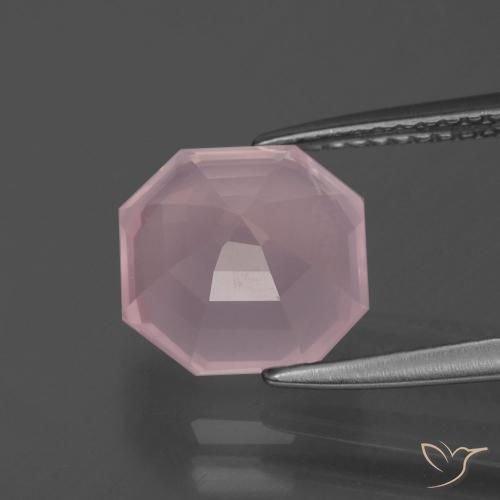 Rose Quartz Gemstone in 9.5 x 9.4 mm Size for Sale, Rose Quartz Stone in Medium Rose Pink Color