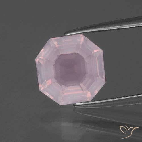 Rose Pink Rose Quartz Gem - 3.1ct Asscher Cut (ID: 393424)