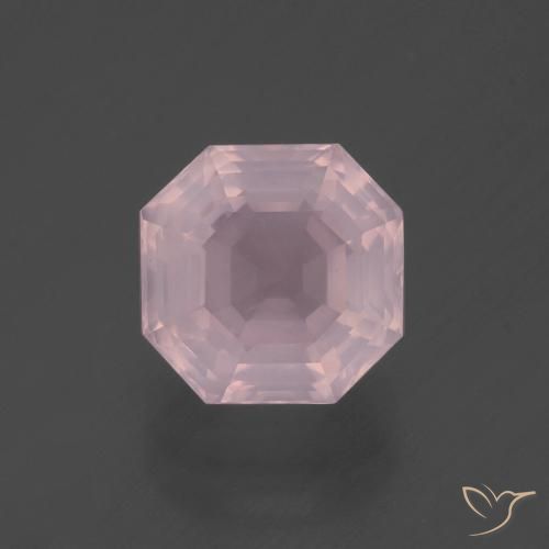 3.21ct Natural Rose Pink Rose Quartz, Emerald Cut, Transparent
