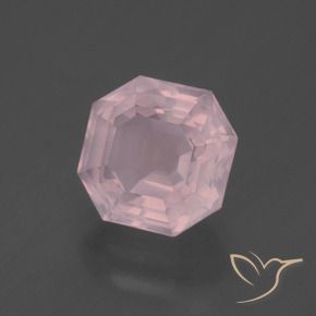 3.21 ct Pink Rose Quartz Stone, Natural Rose Quartz in Asscher Cut Shape for Sale