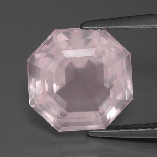 Rosado claro Cuarzo Rosa Gema - 5.4ct Corte Asscher (ID: 393435)