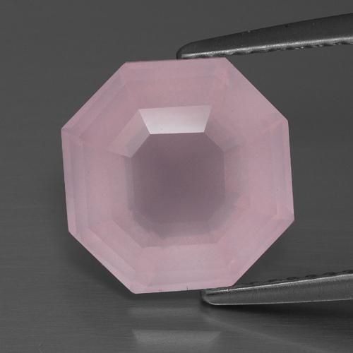 Rose Pink Rose Quartz Gem - 4.1ct Asscher Cut (ID: 393439)