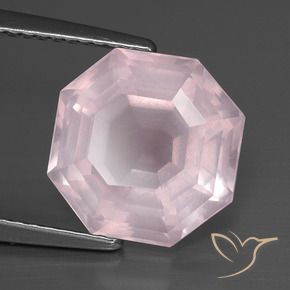 5.01 ct Pink Rose Quartz Stone, Natural Rose Quartz in Asscher Cut Shape for Sale