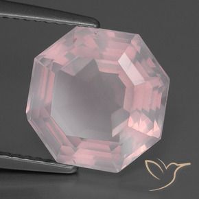5.35 ct Pink Rose Quartz Stone, Natural Rose Quartz in Asscher Cut Shape for Sale