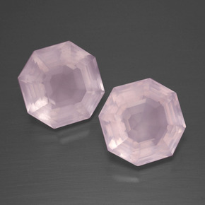 9.74 ctw Pink Rose Quartz Stones, Natural Rose Quartz in Asscher Cut Shape for Sale