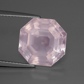 8.90 ct Pink Rose Quartz Stone, Natural Rose Quartz in Asscher Cut Shape for Sale