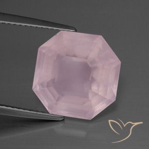 9.93 ct Pink Rose Quartz Stone, Natural Rose Quartz in Asscher Cut Shape for Sale