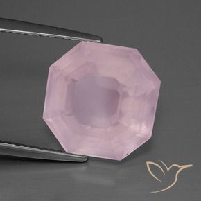 8.20 ct Pink Rose Quartz Stone, Natural Rose Quartz in Asscher Cut Shape for Sale