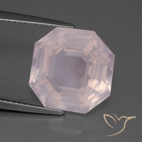9.02 ct Pink Rose Quartz Stone, Natural Rose Quartz in Asscher Cut Shape for Sale