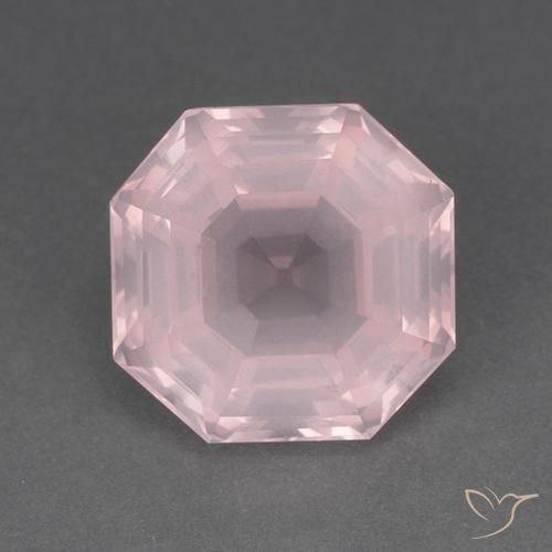 8.79ct Natural Light Pink Rose Quartz, Emerald Cut, Transparent