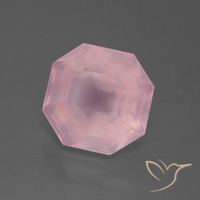 7.55 ct Pink Rose Quartz Stone, Natural Rose Quartz in Asscher Cut Shape for Sale