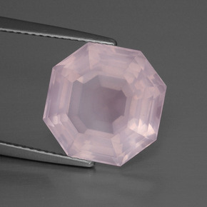 8.79 ct Pink Rose Quartz Stone, Natural Rose Quartz in Asscher Cut Shape for Sale