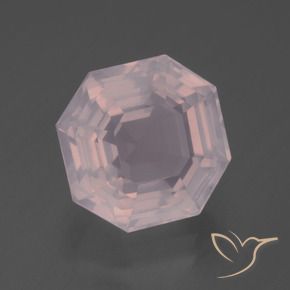 7.28 ct Pink Rose Quartz Stone, Natural Rose Quartz in Asscher Cut Shape for Sale