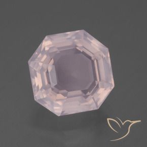 6.95 ct Pink Rose Quartz Stone, Natural Rose Quartz in Asscher Cut Shape for Sale