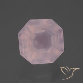 7.14 ct Pink Rose Quartz Stone, Natural Rose Quartz in Asscher Cut Shape for Sale