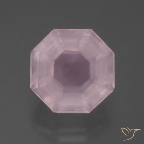 7.64ct Natural Rose Pink Rose Quartz, Emerald Cut, Transparent