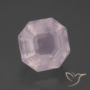 7.26 ct Pink Rose Quartz Stone, Natural Rose Quartz in Asscher Cut Shape for Sale