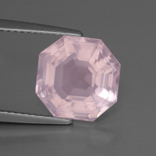 4.67 ct Pink Rose Quartz Stone, Natural Rose Quartz in Asscher Cut Shape for Sale