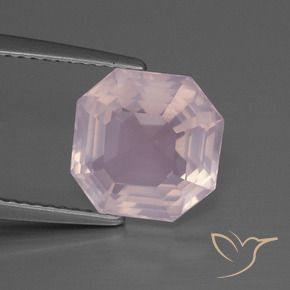 4.25 ct Pink Rose Quartz Stone, Natural Rose Quartz in Asscher Cut Shape for Sale