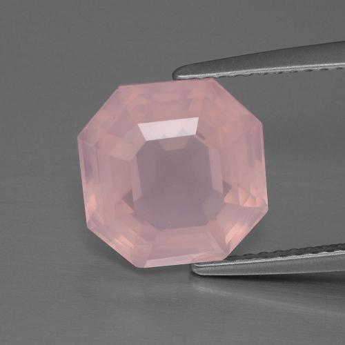 Rosado medio Cuarzo Rosa Gema - 4.7ct Corte Asscher (ID: 393538)