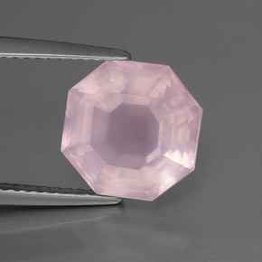 4.26 ct Pink Rose Quartz Stone, Natural Rose Quartz in Asscher Cut Shape for Sale