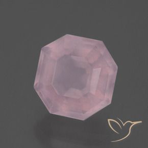 3.88 ct Pink Rose Quartz Stone, Natural Rose Quartz in Asscher Cut Shape for Sale