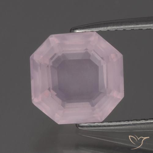 3.57ct Natural Light Pink Rose Quartz, Emerald Cut, Transparent