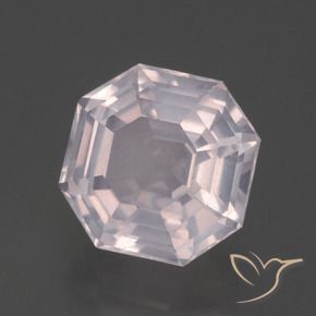 3.64 ct Pink Rose Quartz Stone, Natural Rose Quartz in Asscher Cut Shape for Sale