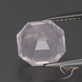 Rose Quartz Gemstone in 9.5 x 9.5 mm Size for Sale, Rose Quartz Stone in Very Light Pink Color
