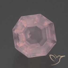 3.56 ct Pink Rose Quartz Stone, Natural Rose Quartz in Asscher Cut Shape for Sale