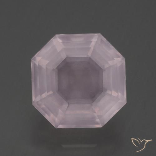 3.29ct Natural Light Pink Rose Quartz, Emerald Cut, Transparent