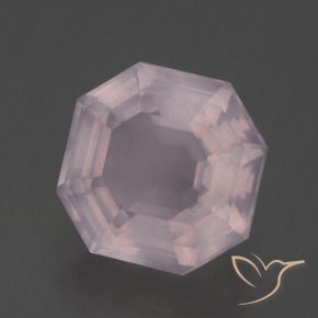 3.29 ct Pink Rose Quartz Stone, Natural Rose Quartz in Asscher Cut Shape for Sale