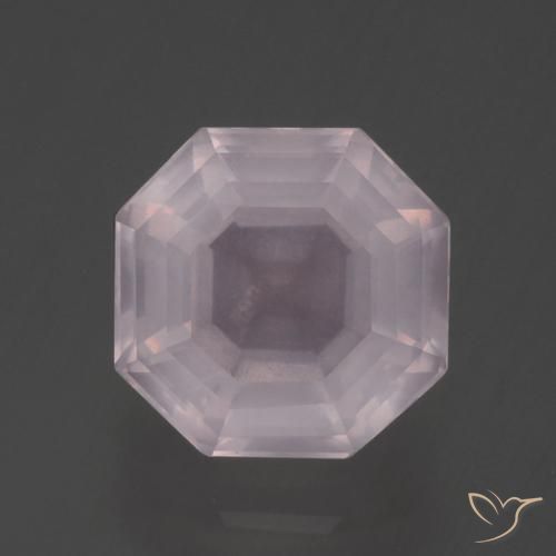 3.32ct Natural Light Rose Pink Rose Quartz, Emerald Cut, Transparent