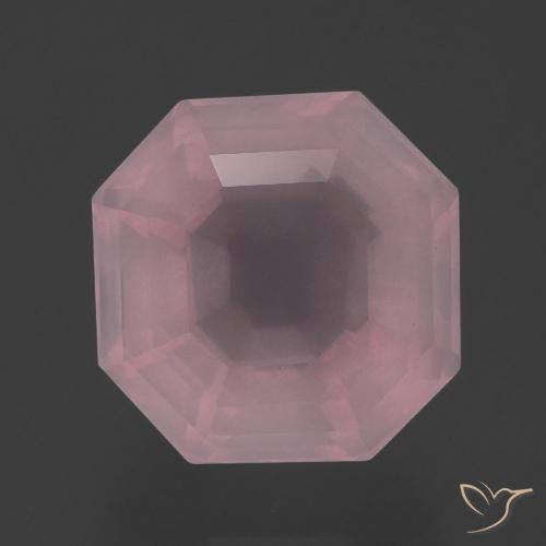5.18ct Natural Medium Rose Pink Rose Quartz, Emerald Cut, Transparent