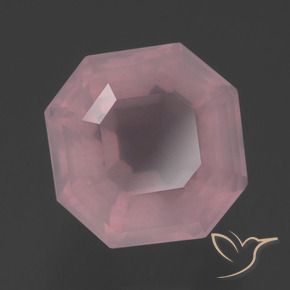 5.18 ct Pink Rose Quartz Stone, Natural Rose Quartz in Asscher Cut Shape for Sale