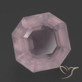 5.34 ct Pink Rose Quartz Stone, Natural Rose Quartz in Asscher Cut Shape for Sale