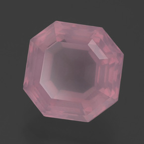 5.39 ct Pink Rose Quartz Stone, Natural Rose Quartz in Asscher Cut Shape for Sale