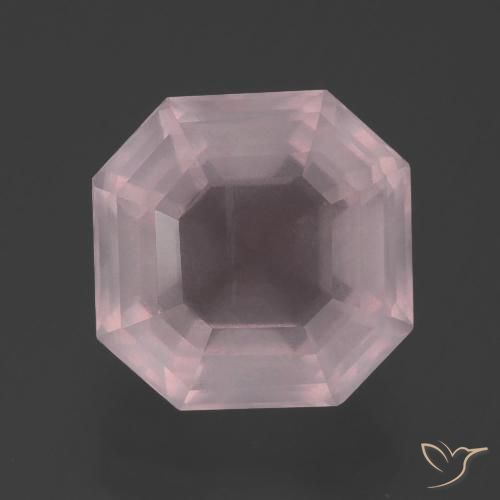 5.88ct Natural Light Pink Rose Quartz, Emerald Cut, Transparent
